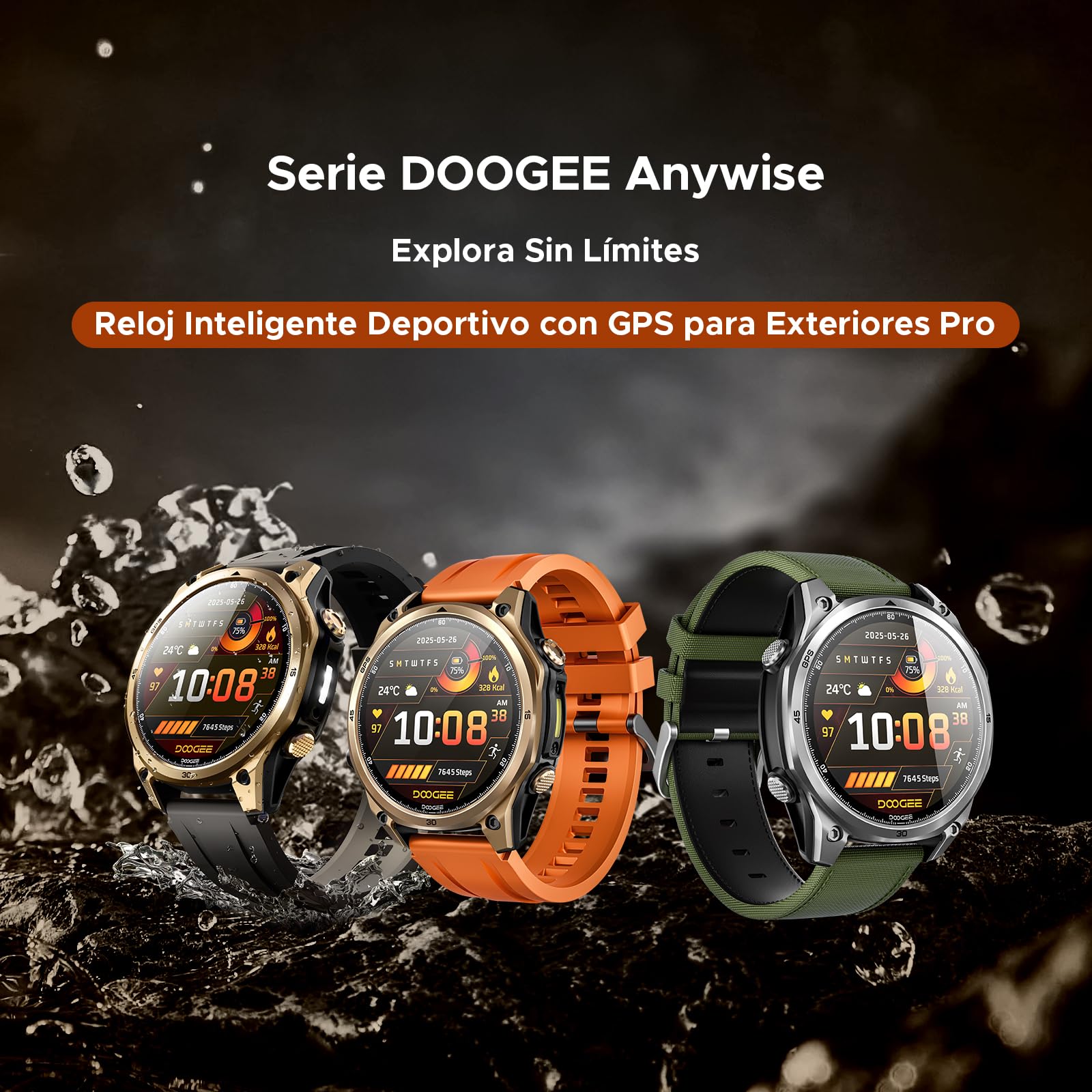 ANYWISEW1, Reloj Inteligente Militar para Hombre, GPS de Doble Banda 5ATM, Compatible con Android y iOS, Pantalla AMOLED de 1,43", más de 170 Modos Deportivos