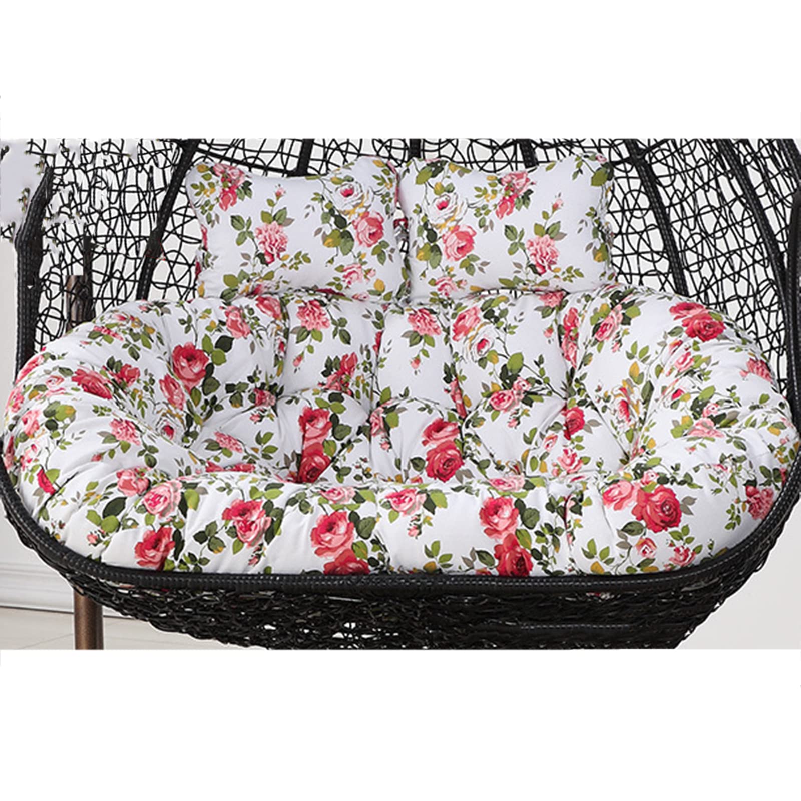 Double Egg Hanging Chair Cushion Only, 2 Person Swing Chair Cushion Waterproof, Washable Hanging Basket Seat Cushion, 16cm/6.3in Thick 2 Seater Chair Cushion for Outdoor Indoor(Color:E)