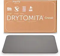 Momo Lifestyle Tapete para Banheiro de Terra Diatomácea Drytomita, Seca Rápido para Saída de Box, Antiderrapante (Cinza Grafite, 80 x 50 cm)