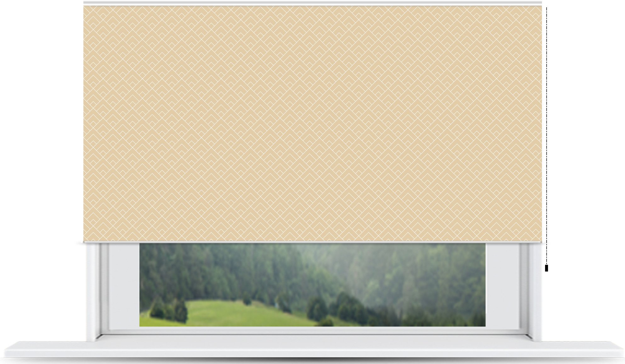 Windowpix ShadePix Blackout Roller Window Shade Custom 58 x 36 Peaks Modern Beige