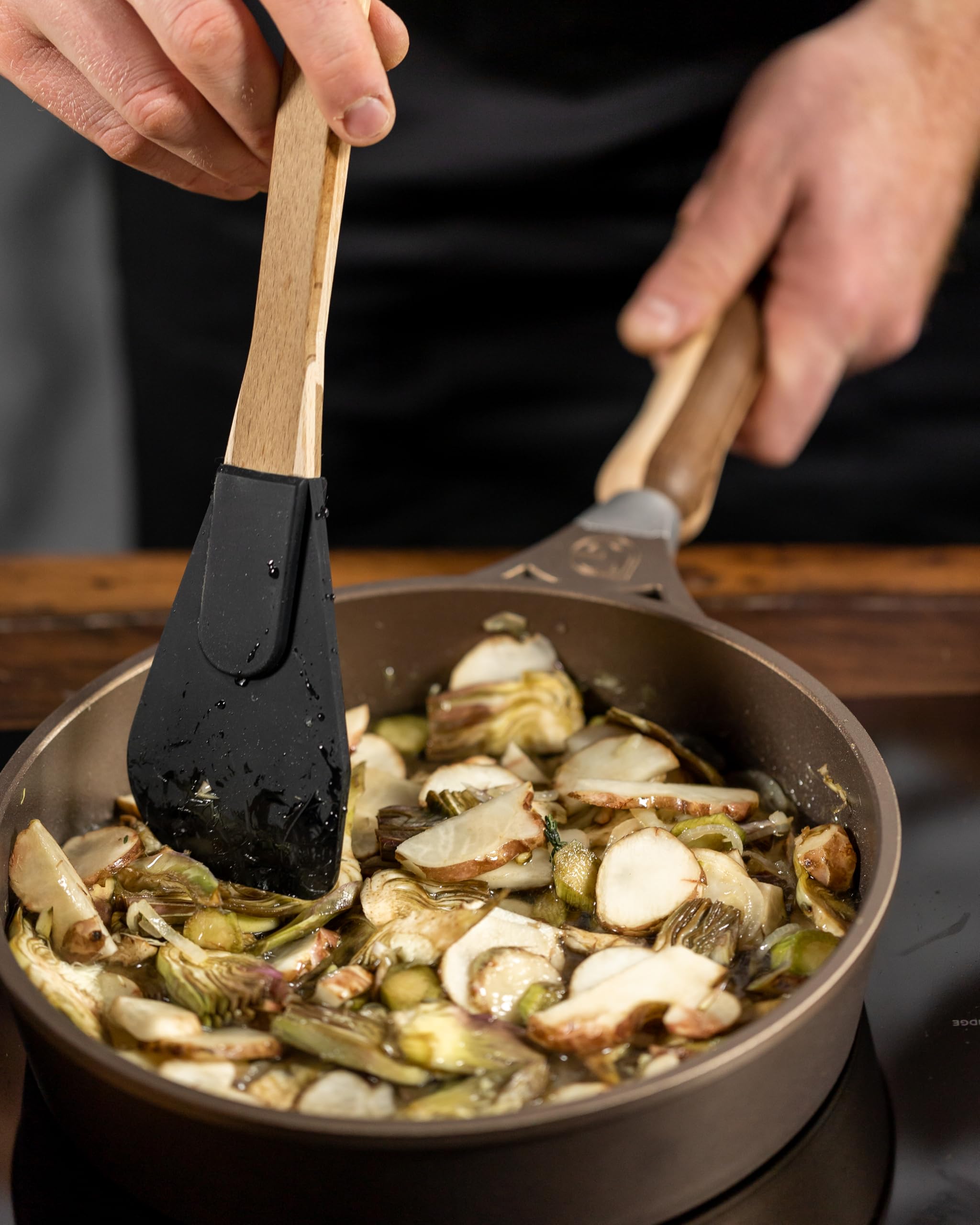 Luchetti K360 padella antiaderente professionale - Con manico removibile - Utilizzabile anche in forno (Per Induzione, 32cm)