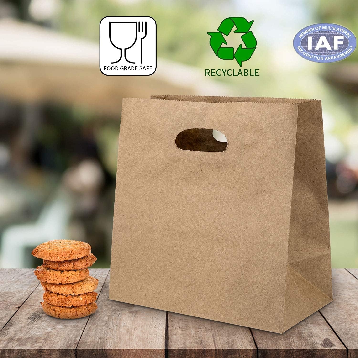 50Pcs 11x 6 x 11'' Brown Take Out Bags + 50Pcs 11x 6 x 11'' White Take Out Paper Bags for Merchandise, Retail, Festival, Holiday : Industrial & Scientific
