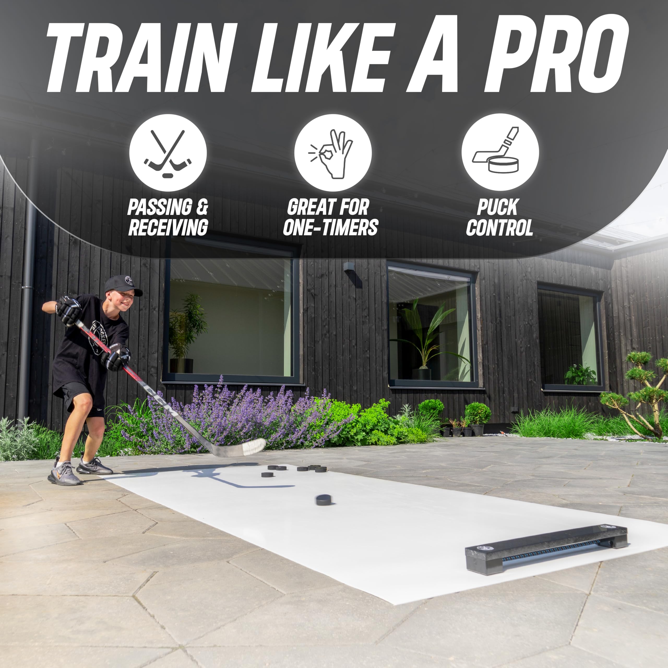Better Hockey Extreme Hockey Rebounder - Ayuda de entrenamiento deportivo de calidad profesional para pases, disparos y temporizadores - Ranura de paso de 24 pulgadas