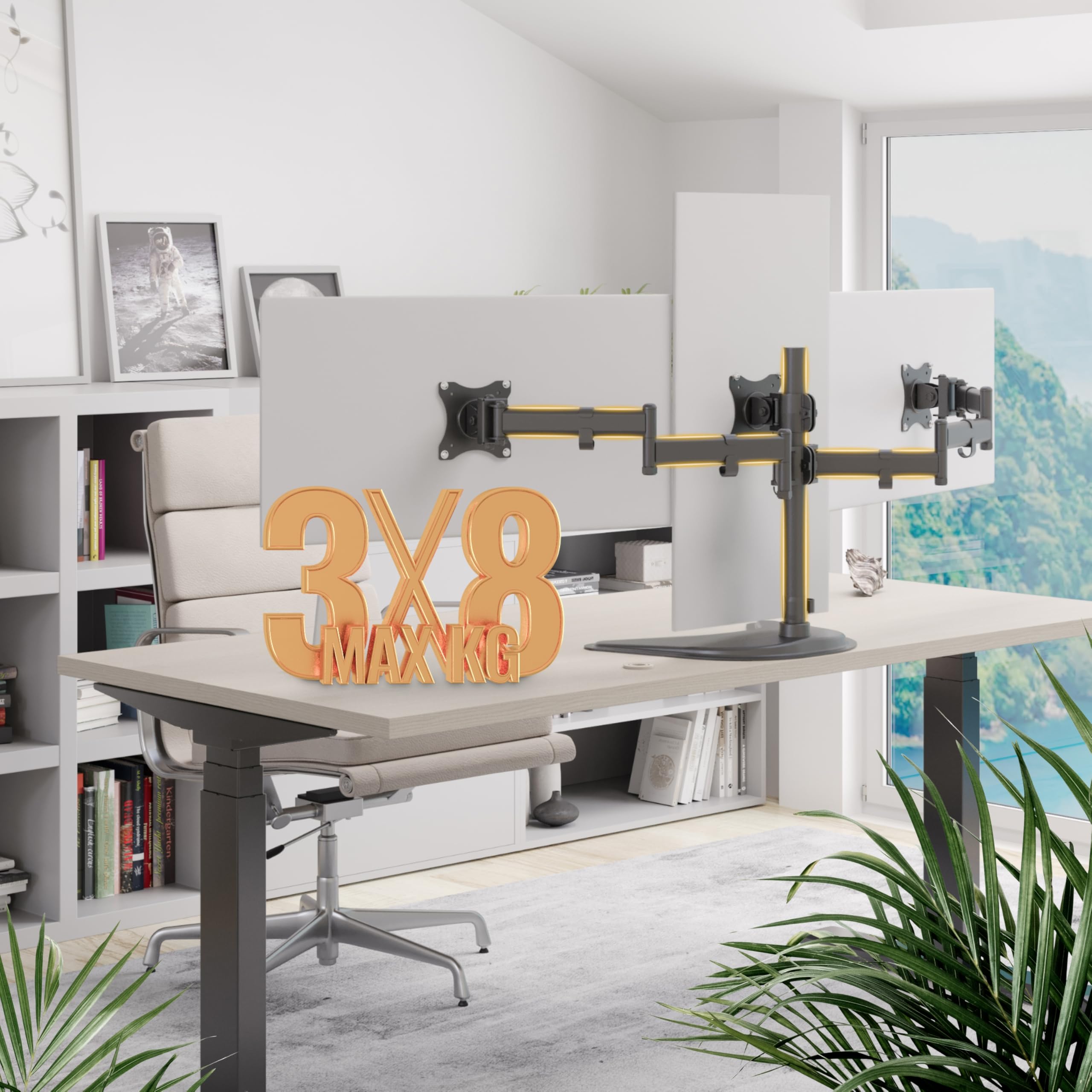 RICOO Supporto Monitor scrivania TS7511 Girevole Inclinabile Schermi 12-27" (30-69 cm) Braccio Schermo PC Staffa Universale VESA 75 x 75 100 x 100