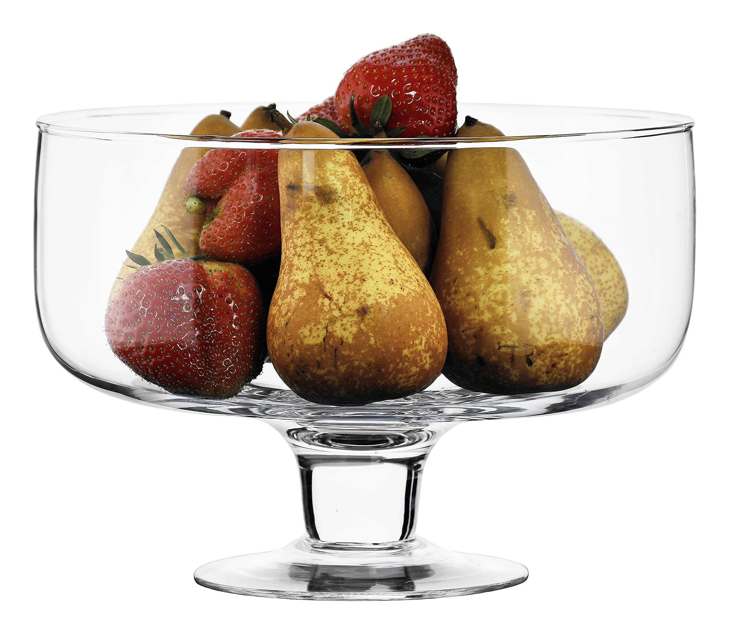 SOLAVIA Tall Clear Glass Hand Crafted Decorative Footed Fruit Bowl Kitchen Holder Gift H16cm D24cm Daisy Mixing Bowl