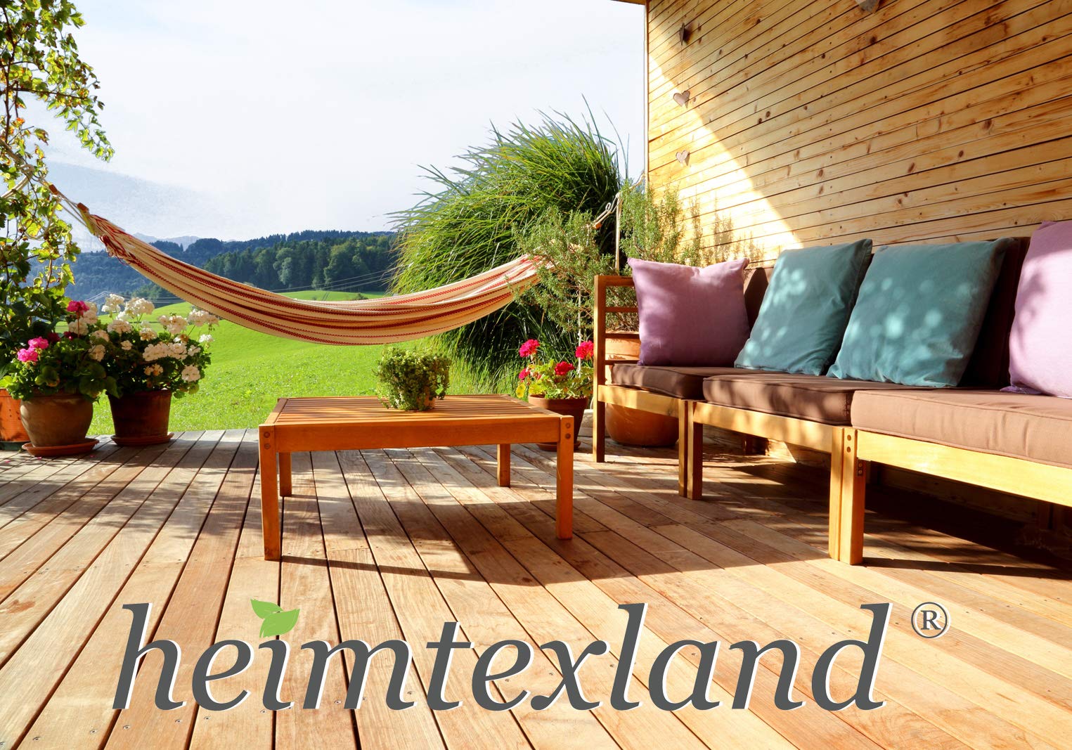 heimtexland ® Outdoorkissen Bedruckt 45x45 Garten Lounge Dekokissen Outdoor Lotus Effekt Typ742 Maritim Sonnenuntergang