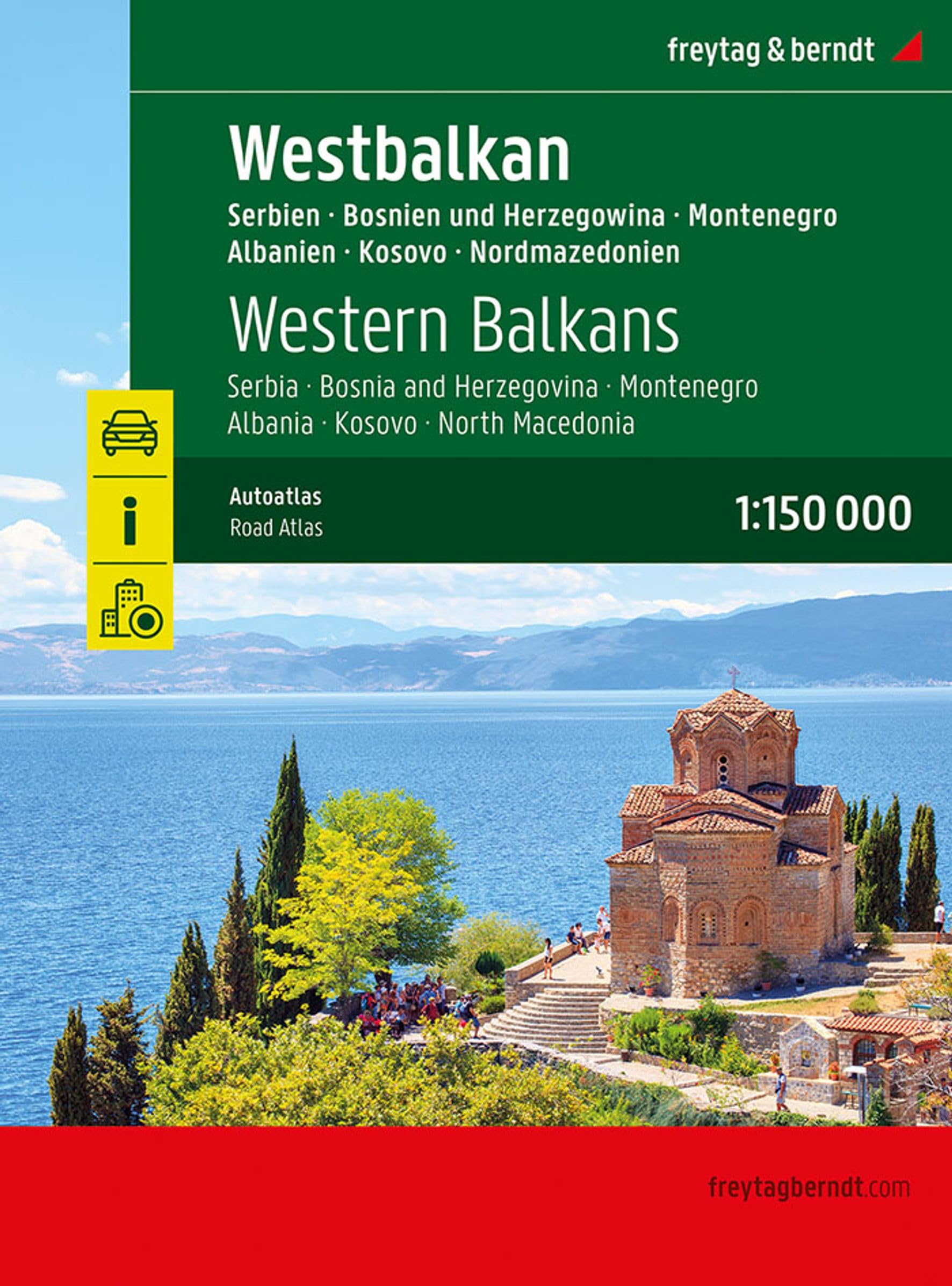 Western Balkans Road Atlas: Serbia, Bosnia & Herzegovina, Montenegro, Albania, North Macedonia (F&B Atlassen)