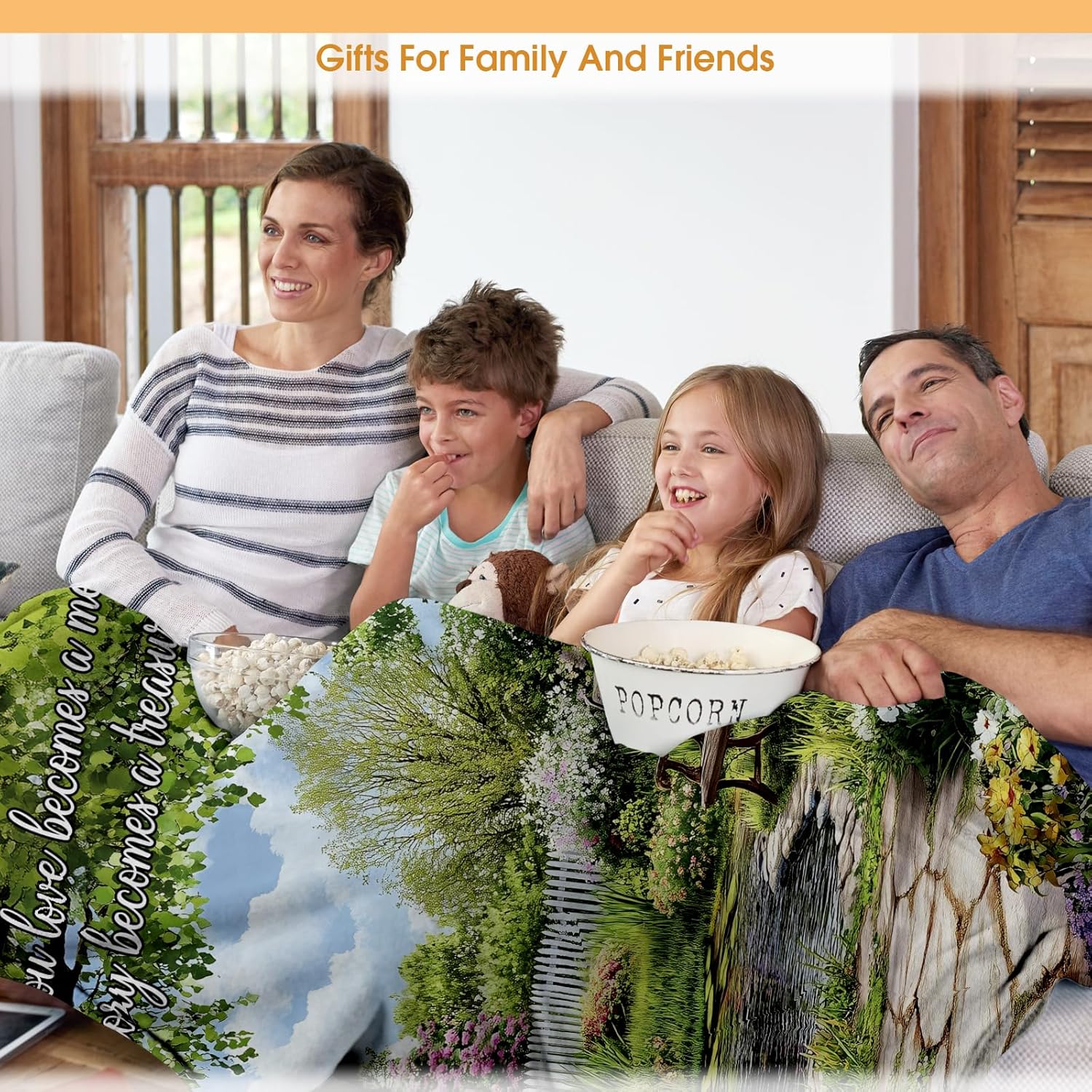 Memory Blanket Memorial Gifts Sympathy Bereavement Throw Garden Flowers Trees Floral Gifts for Women Men Wife Dad Mom Christmas Sisters Female Friends Streams Lakes Paths Blanket 50"x60" - Image 5