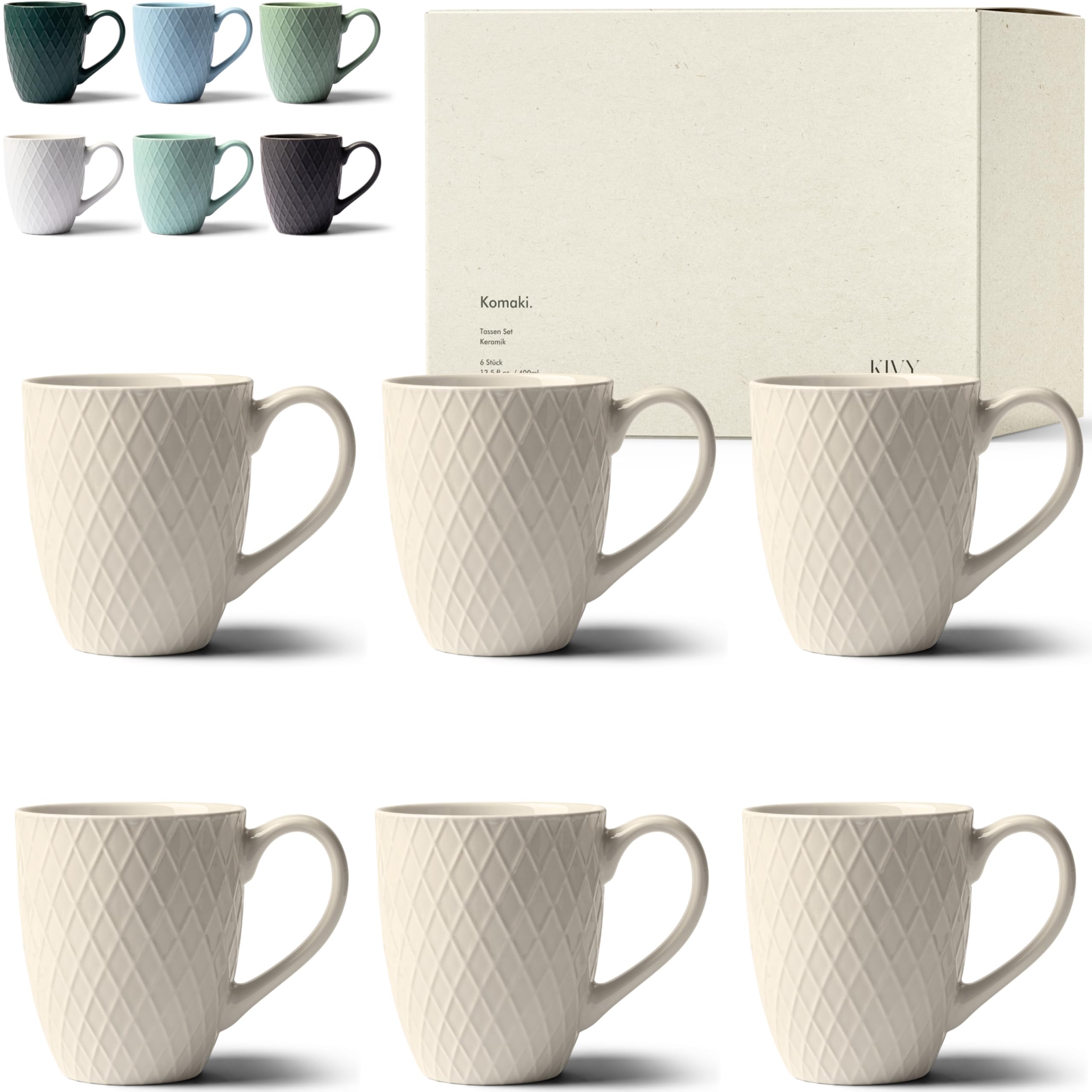 KIVY Müslischalen Set - 6 x850ml - Große Bowls, Suppen & Porridge - Suppenschüssel - Schüssel - Müslischüsseln - Suppenschalen - Schalen Set - Müsli Schüssel Keramik