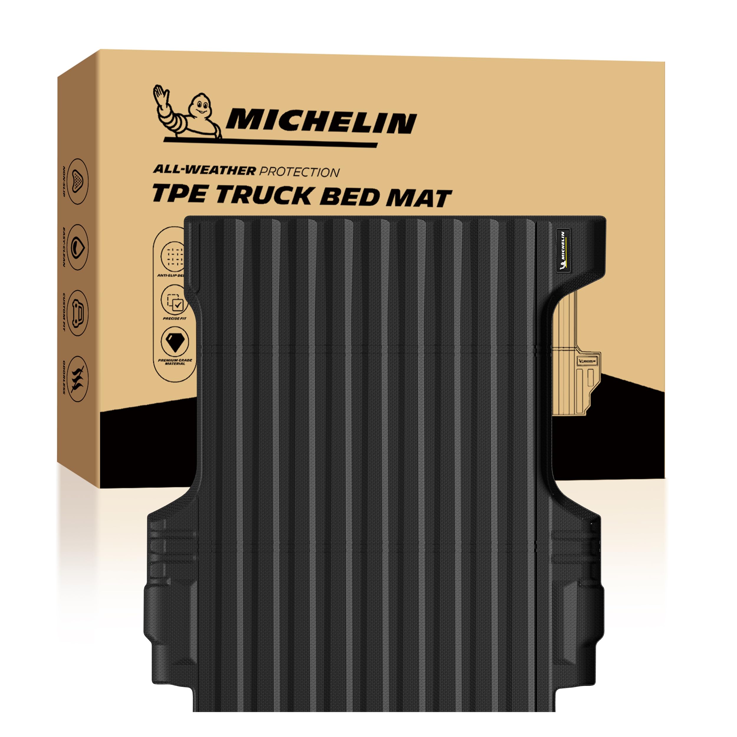 Michelin Truck Bed Mat for 2015-2022 Chevy Colorado/GMC Canyon 5 FT / 61.7" Only, All-Weather Truck Bed Liner, Custom Fit, Durable TPE, Bedliner, Non-Slip