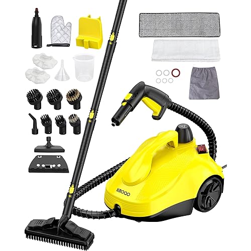 Multi-Purpose Steam Cleaner with 23 Accessories. Powerful steam cleaner effortlessly tackles grease and grime on any surface. 16.4-foot extra-long power cord delivers exceptional coverage.