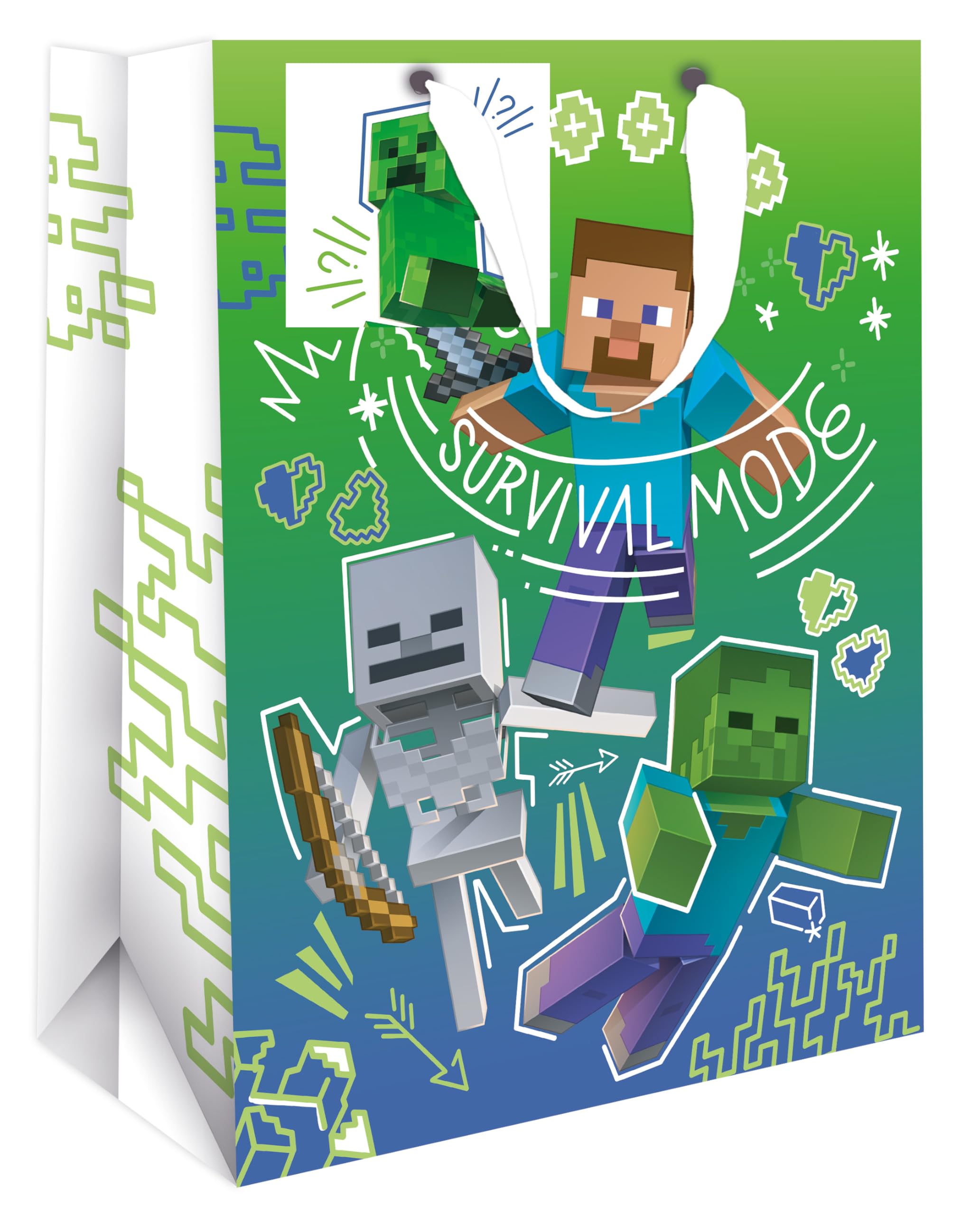Danilo Promotions Ltd MINECRAFT GIFT BAG MEDIUM SIZE BIRTHDAY CELEBRATION GIFT BAG