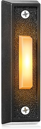 Saillong Botón de timbre iluminado, timbre de puerta con cable, timbre de puerta LED, interruptor de timbre montado en la pared, botón de timbre de