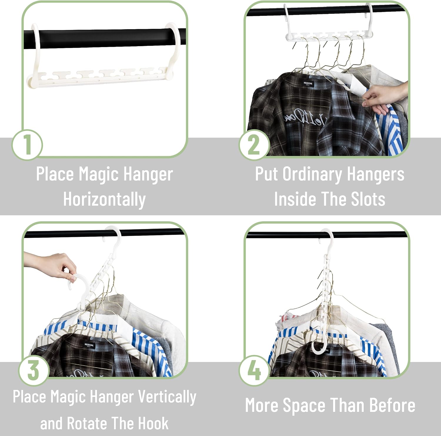 Mr. Pen- Space Saving Hangers for Clothes, 12 pcs, White
