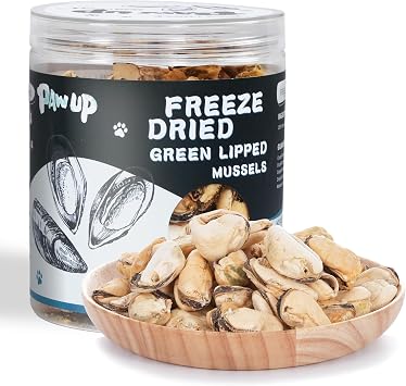 PAWUP Freeze Dried Green Lipped Mussels Dog Treats, Bite-Sized Mussels