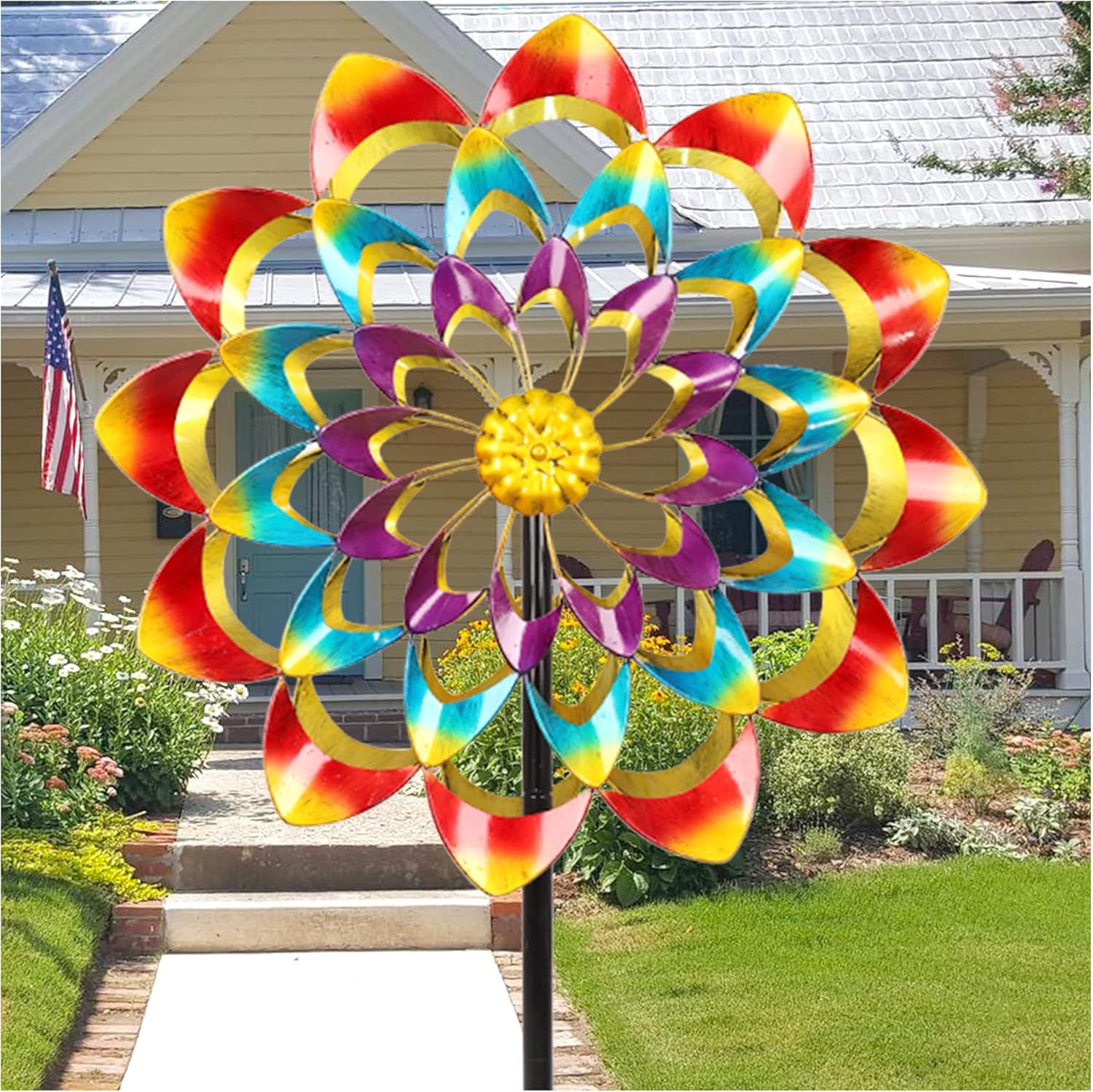 WinWindSpinner, Wind Spinners Yard Garden - Kinetic Yard Wind Spinners Outdoor Metal, Garden Decorations Windmills for Lawn Patio Outside (84 Inch) : Patio, Lawn & Garden