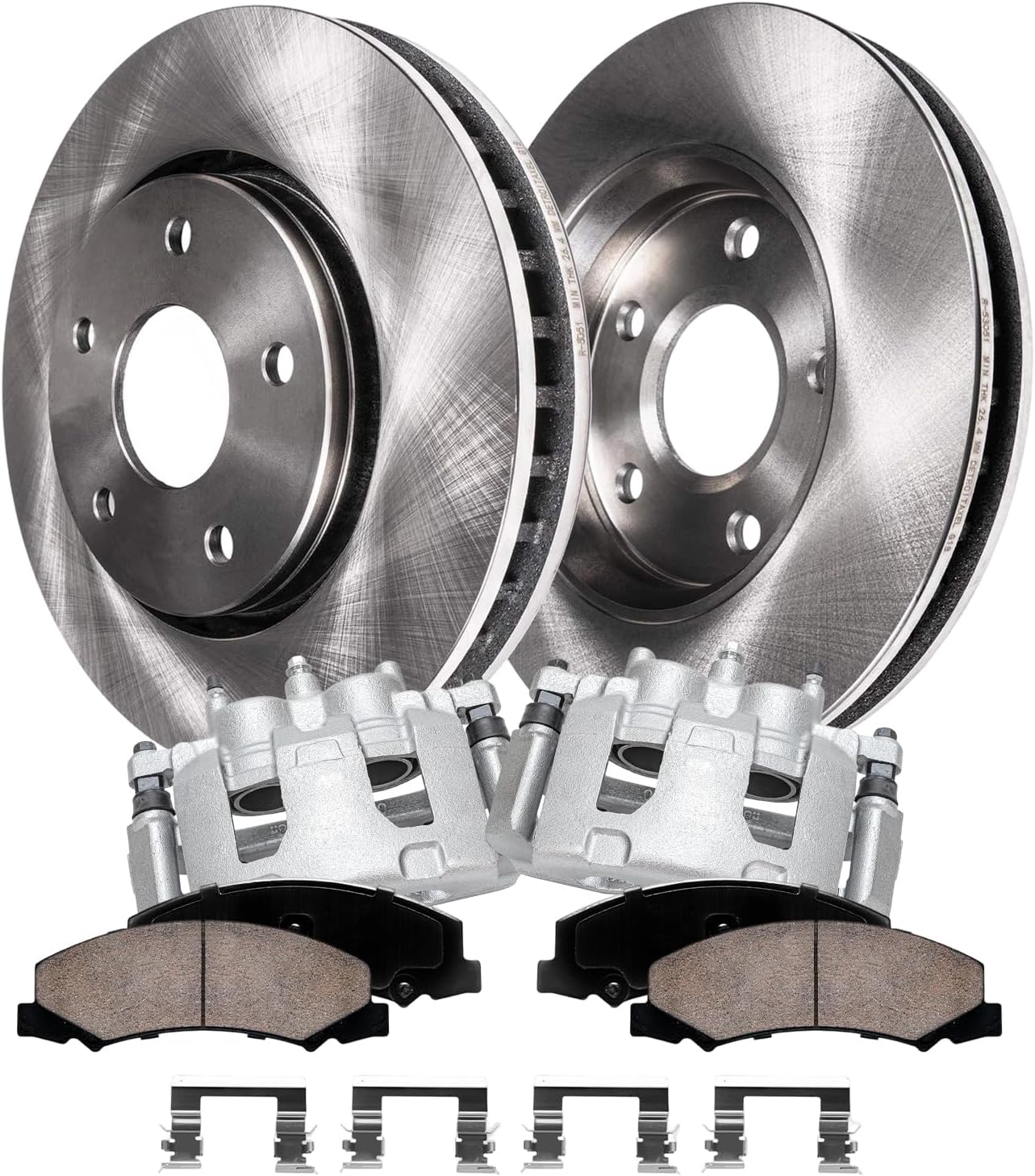 Detroit Axle Front Brake Kit: Rotors Calipers & Ceramic Pads (6-piece)