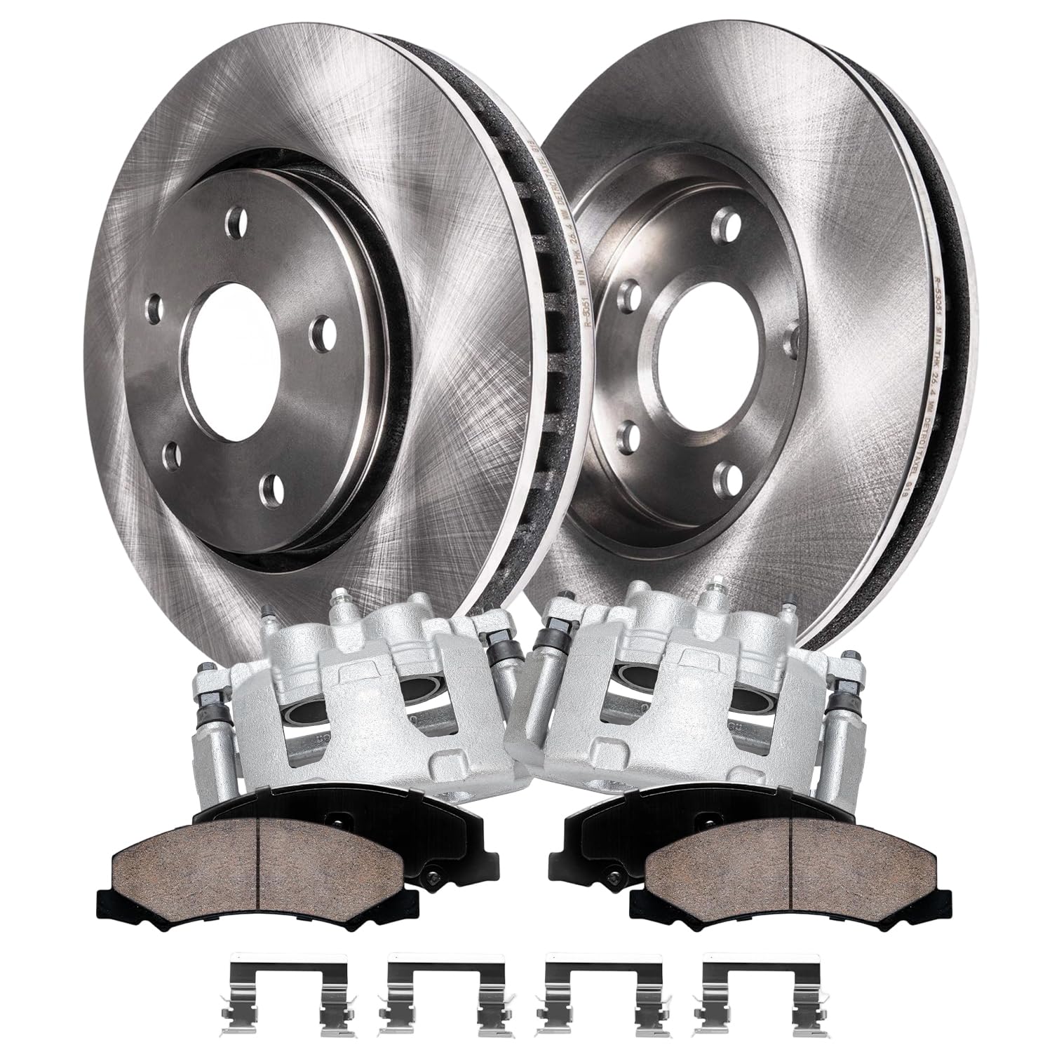 Detroit Axle - 6pc Front Brake Kit for 06-13 Chevrolet Impala Monte Carlo