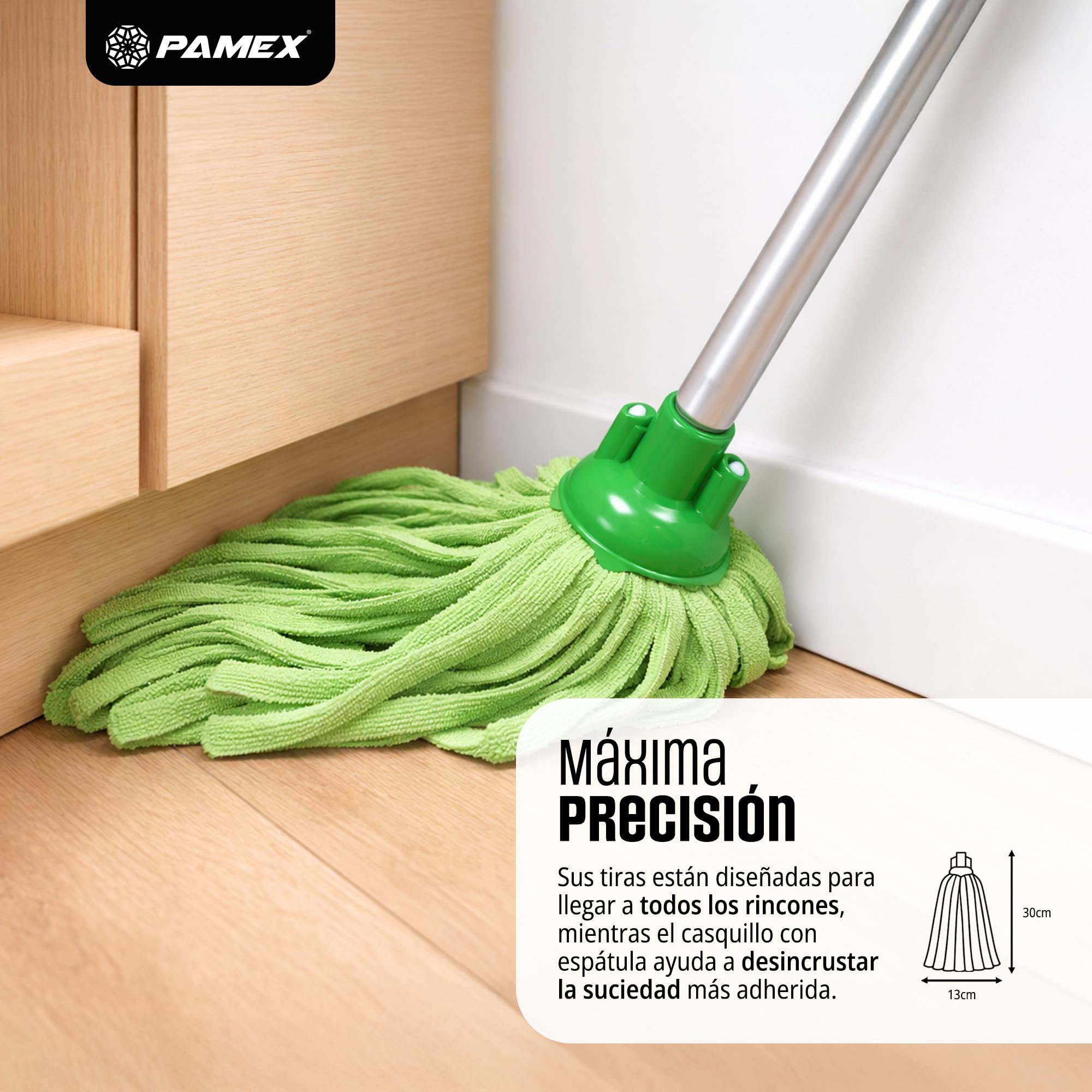 Pamex - Fregona Microfibra Tiras Plus MAX Colores Surtidos - 24 Unidades