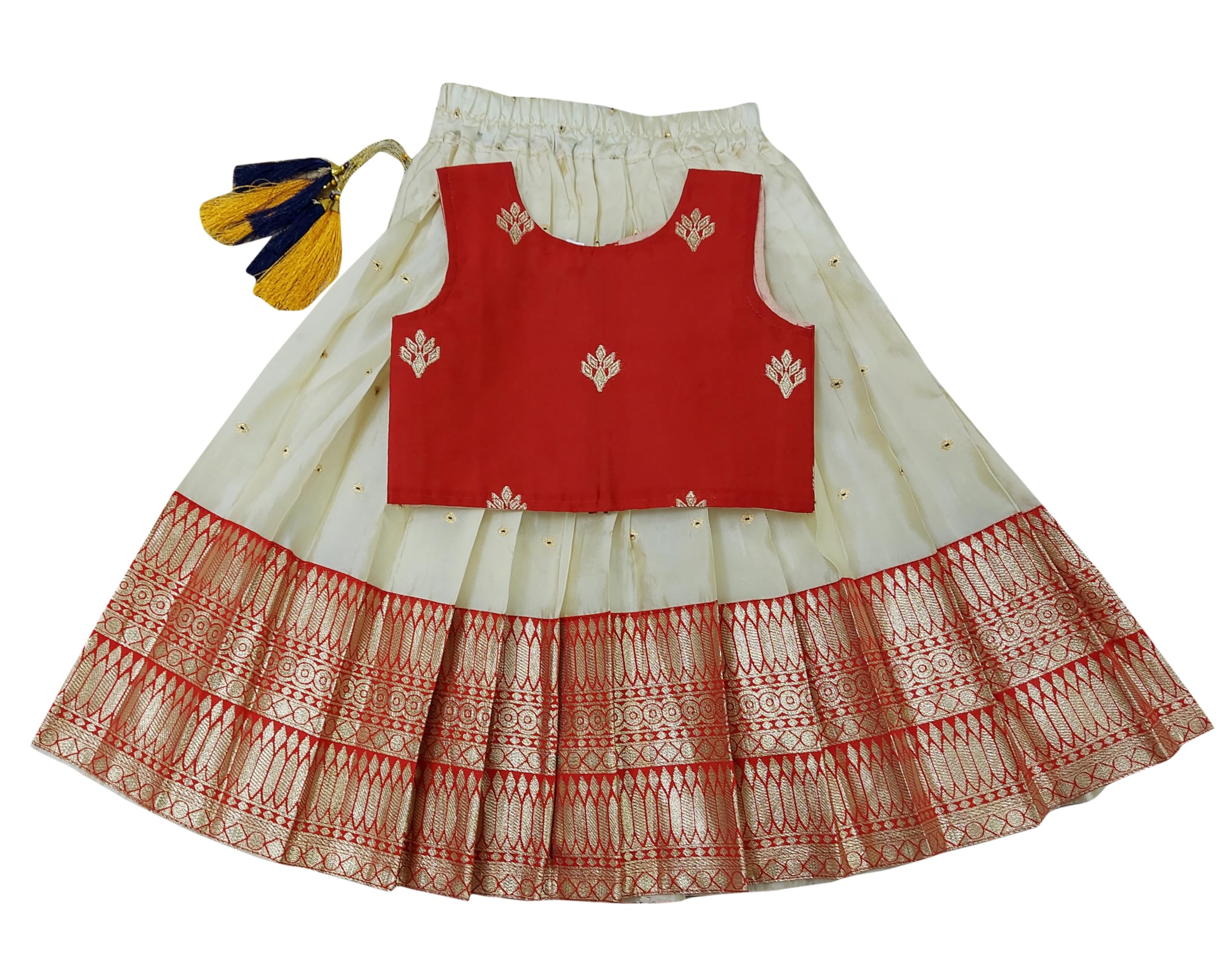 FELIZ THE DESIGNER STUDIOBaby Girl's Readymade South Indian Pattu Pavadai Lehenga Choli For Kid's