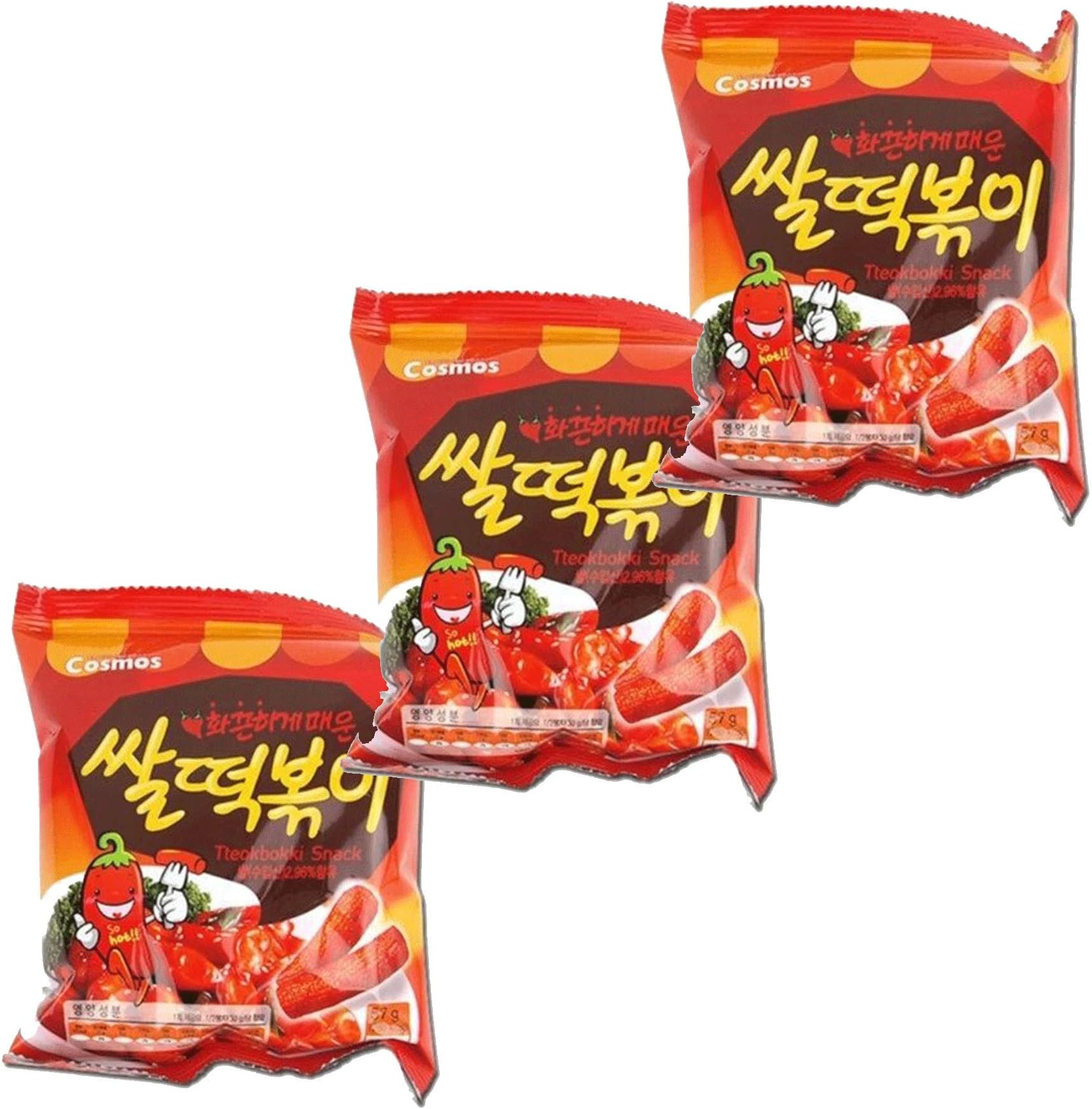 Cosmos Hot Rice Tteokbokki Snack (57g) - 3 Packs