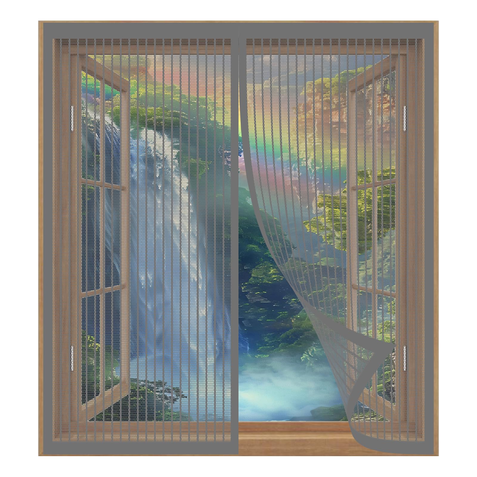 Yuanwan Grey Mosquito Net Window Frame 79 X 130 Cm Easy Installation No Drilling Or Screwing Heavy Duty Anti Mosquito Mesh For Windows Nets To Keep Bugs Out,