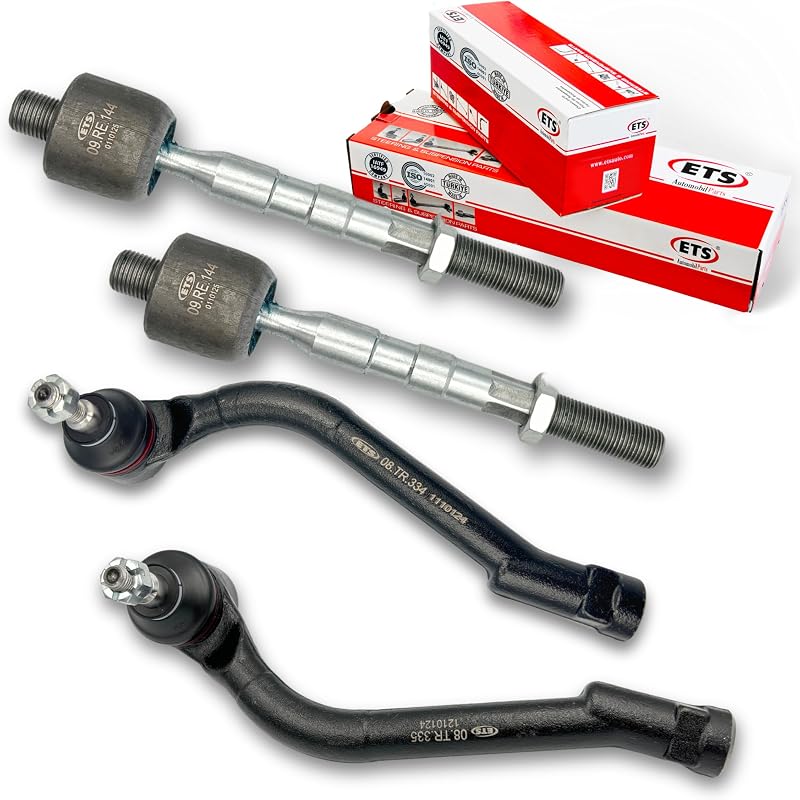 Kit de terminais de direção internos e externos ETS dianteiros para Hyundai Sonata, Azera, Kia Optima e Cadenza – 4 unidades