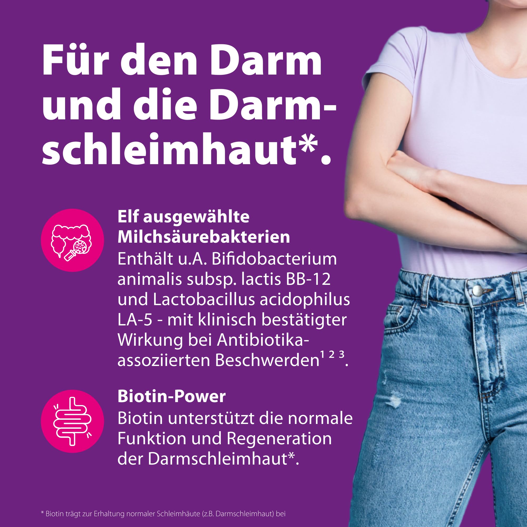 SymbioLact Pro Darm* Multi - unterstützt den Darm während & nach der Einnahme von Antibiotika* - mit Milchsäurebakterien, Biotin und Glutamin - 28 Mrd. Bakterien - glutenfrei - 40 Sticks