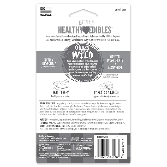 Foto 7 de 8 de Nylabone Natural Healthy Edibles Puppy Chew Treats with Real Turkey 4 Pack