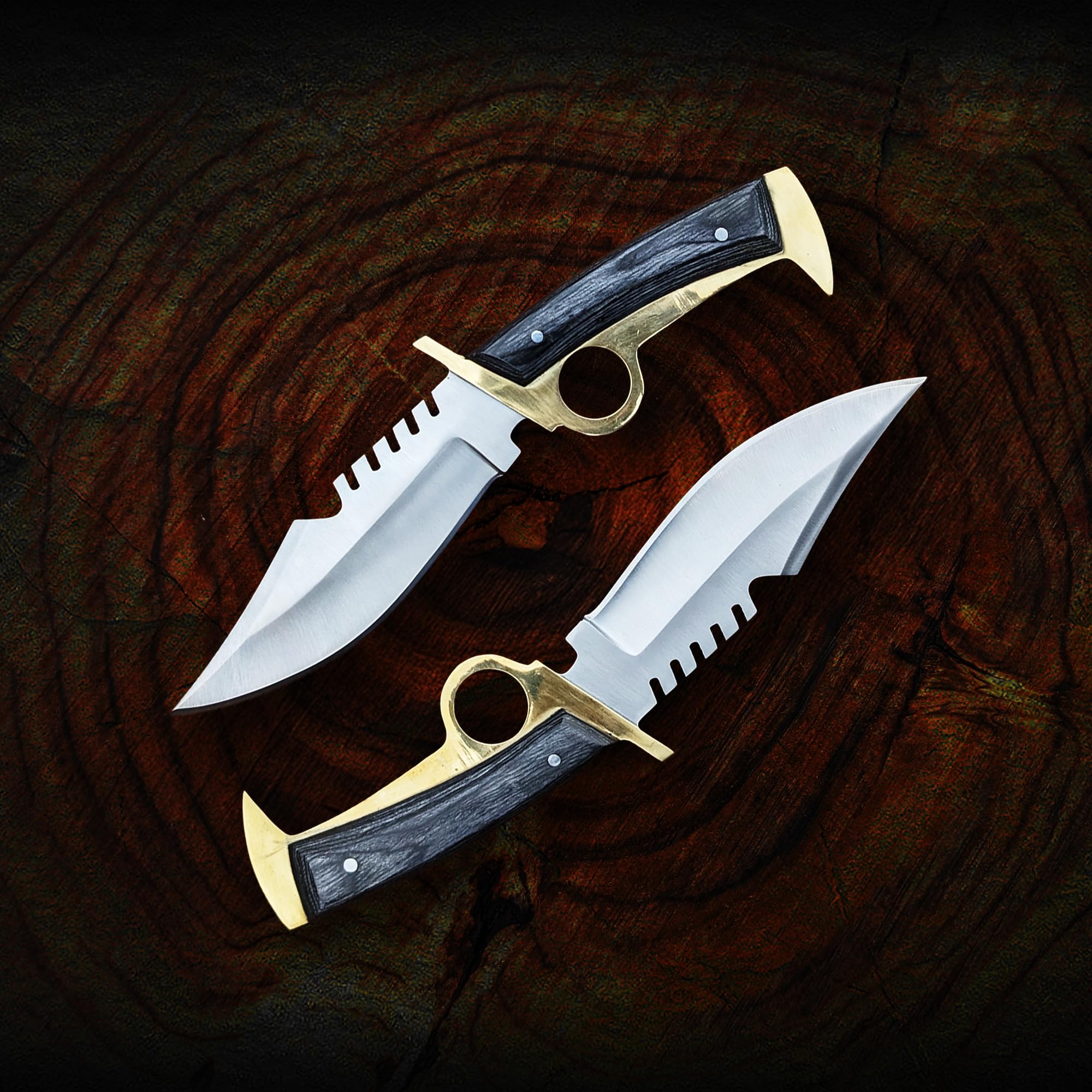 Delta Blaydz Walking Dead knife Pair: Replica Bowie Daryl Finger Guard Knife With Brass | Birthday gift | christmas gift | Movie Knife | Gift For Him