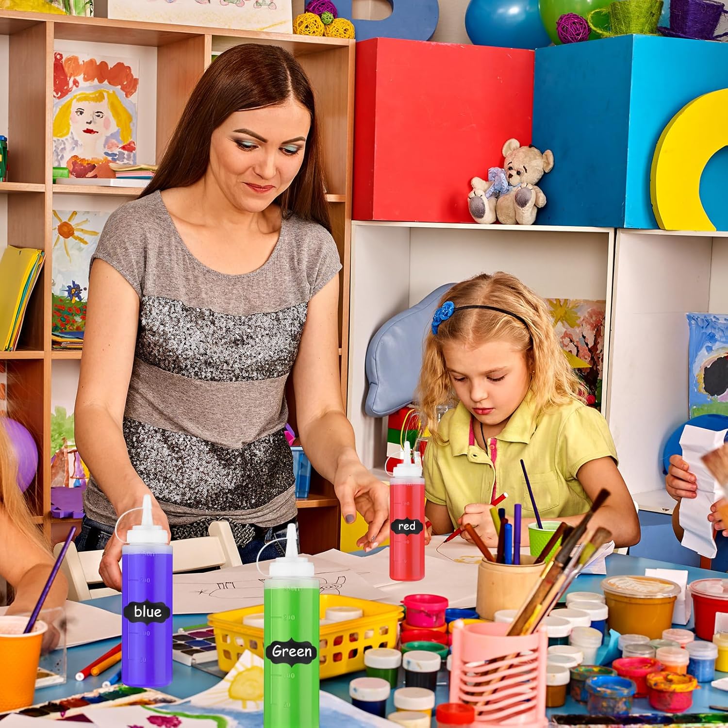 36 Pack 8 oz Condiment Squeeze Bottles Bulk, Plastic Leak Proof Multipurpose Sauces Ketchup Paint Squeeze Bottles with Tick Mark for Kitchen,BBQ,Oil,Dressing Camping Supplies