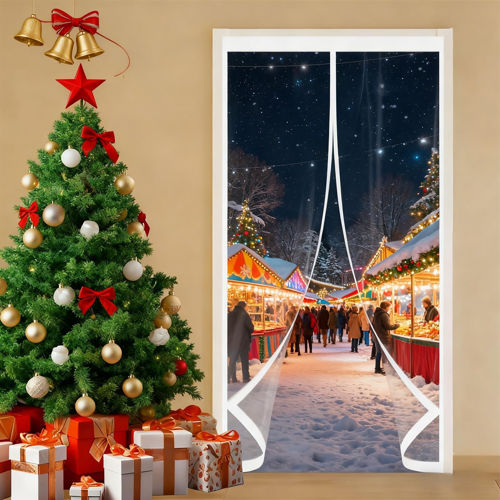 Xueqxue A Thermal Insulated Door Curtain 120 X 190 Cm Weatherproof Winter Warm Screen, Warm Winter, Windproof Waterproof Thermal Door Curtain, For For Bedroom Kitchen,