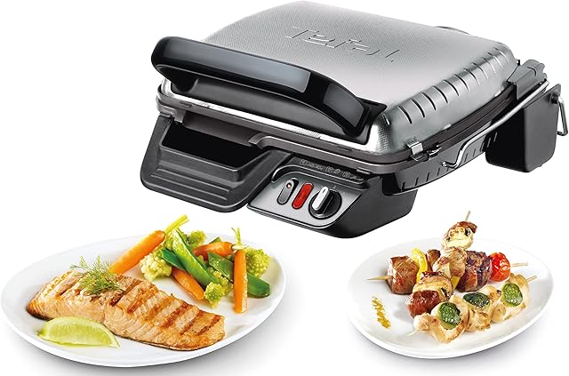 Tefal Ultra Compact Classic Grill Elektryczny, Srebrny/Czarny, 38 x 21 x 38 cm