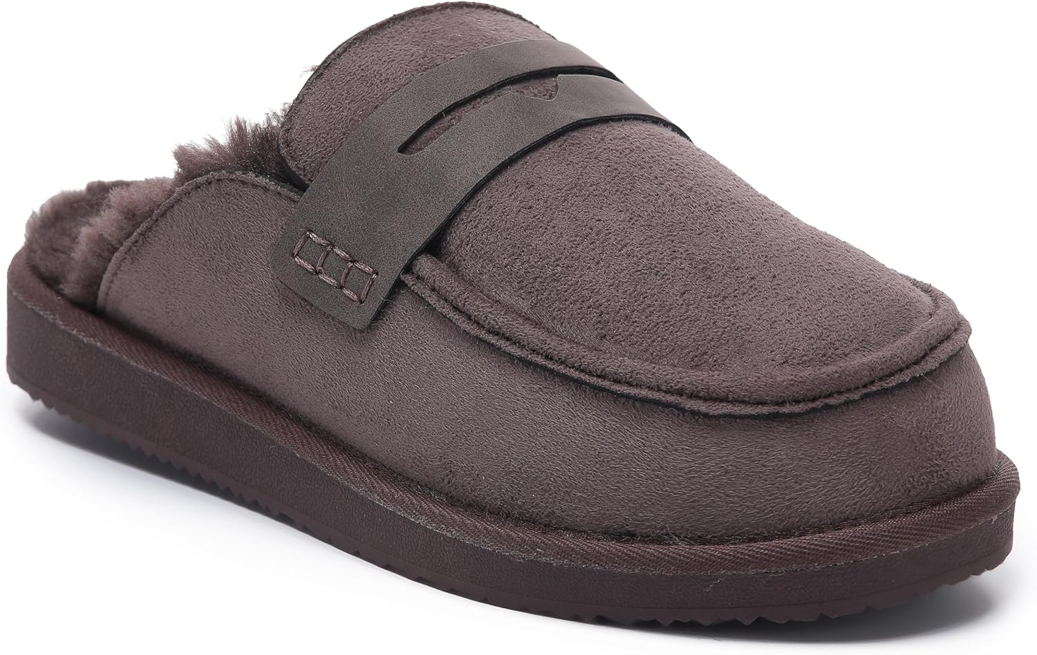 POLAR Women’s Faux Fur Lined Penny Loafer Slip On Slippers – Suede Upper, Cozy Faux Fur Lining, Lightweight Rubber Sole, Non-Slip Grip – Warm Indoor Outdoor Slip-On Comfort Shoes - Image 3