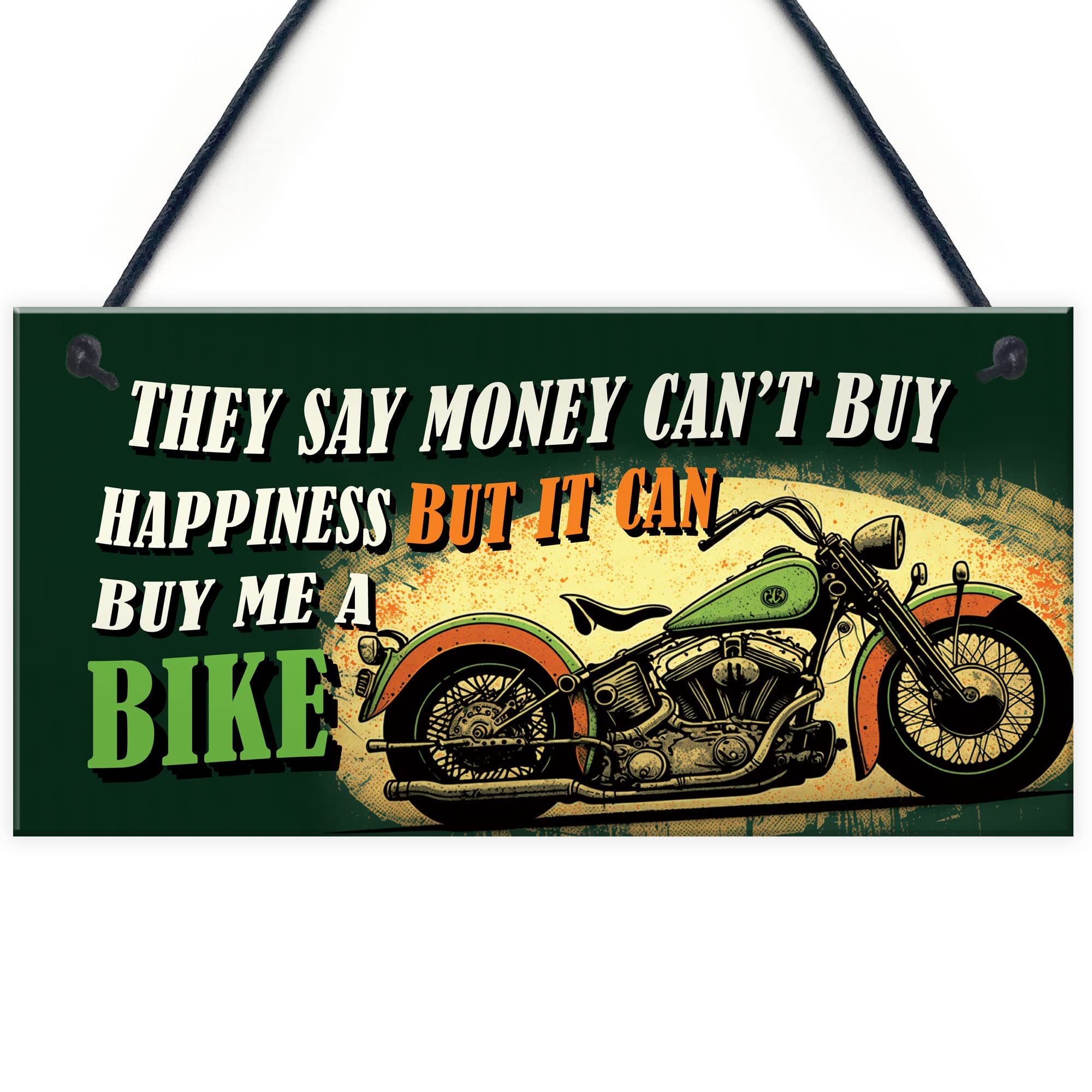 Red Ocean Retro Style Funny Motorcycle Sign - Novelty Motorbike Decor for Garage Man Cave - Funny Gift for Bikers, Riders, and Motorcycle Enthusiasts