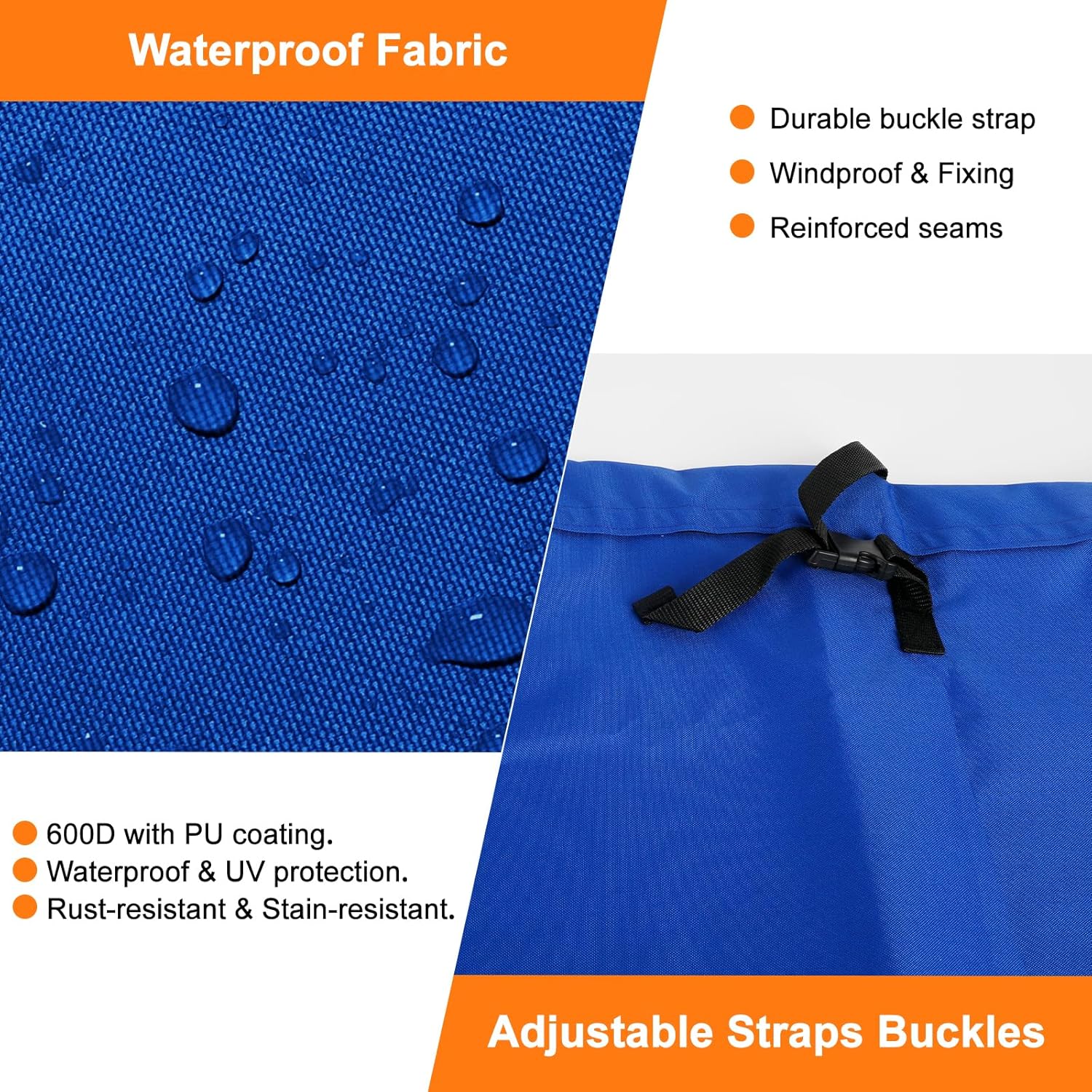 9-10FT Mainsail Boom Cover, Heavy Duty 600D 3-Layer Boat Sail Cover with Zipper, Reflective Strip, All Weather Protection, 137" L x 40.9" W