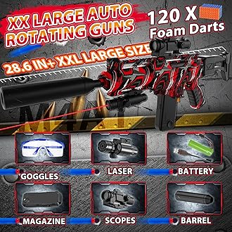 Electric Gel Ball Blaster, High Speed Automatic Splatter Ball Blaster with 60000+ and Goggles, Rechargeable Splatter Ball Toys for Outdoor Activities Game Party-RedBlack