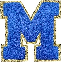 Vista 93 de SPRT - Parches de letras de chenilla universitaria con purpurina, parche de letras blancas para planchar con letras del alfabeto para disfraz