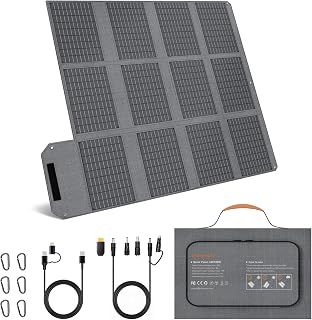 120W Tragbares Solarpanel, 19V Faltbares Solarladegerät Camping | mit USB C, USB A und DC Ausgängen, IP65 Wasser- und staubdicht, für tragbare Power Station,iPhone,iPad,Wandern,Outdoor-Reisen