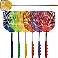 Vista 8 de W4W, Matamoscas Bug & Fly Swatter con mango de metal trenzado, paquete de 6 matamoscas para interiores y exteriores