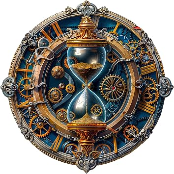 Wooden Puzzles for Adults, Wooden Mechanical Hourglass Puzzle, Adult Puzzles, Birthday Gifts for Women Men L-13.4 * 13.4in 235pcs