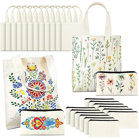 Amylove Mini Canvas Tote Bags for Painting