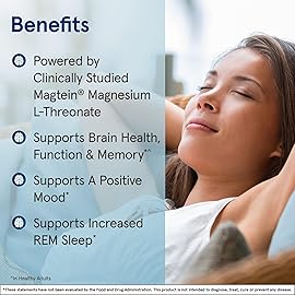 Jarrow Formulas Magnesium L-Threonate, MagMind Magtein Magnesium Supplement, Brain Supplements for Memory Support, 90 Veggie Capsules, Up to a 30 Day Supply
