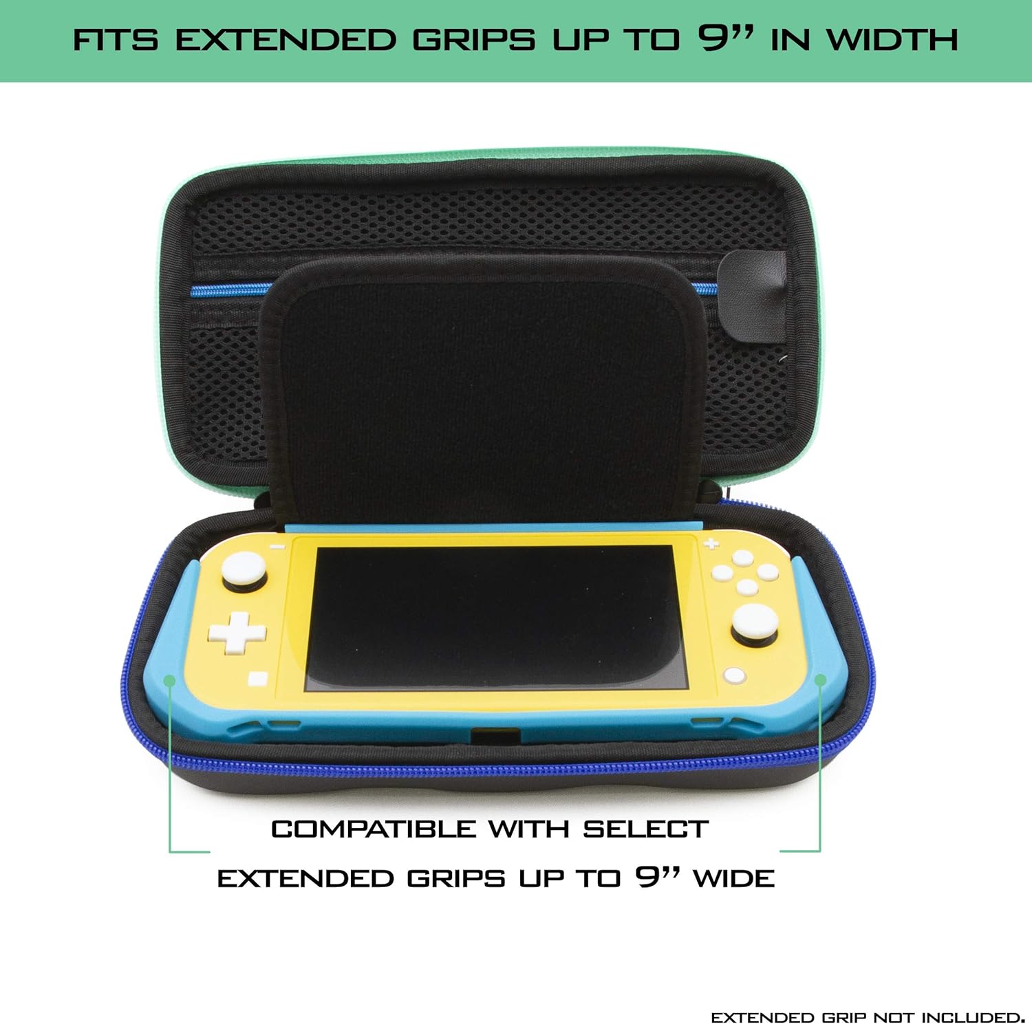 CASEMATIX Carrying Case for Nintendo Switch Lite with 8 Game Slots, Non-Scratch Divider for Screen Protection, Accessory Storage and Comfortable Handle, Hard Shell Switch Lite Carrying Case for Travel