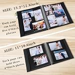 Spbapr Grand album de photo autocollant Linge Cover Magnétique Scrapbook Album DIY Ouvrages en ferraille 60 Pages collantes noires pour 3x5 4x6 5x7 8x10 Photos avec un stylo en métal