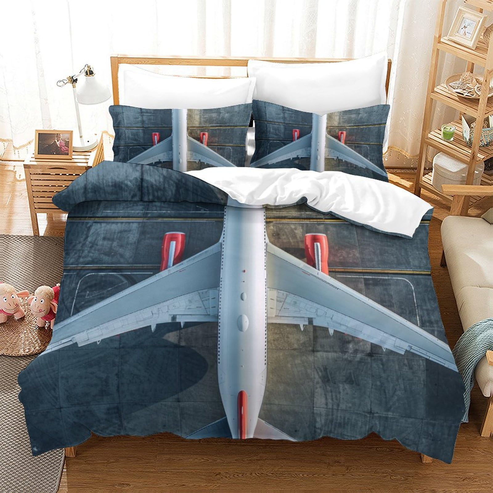 Avion de passagers Parure De Lit Super King 3D en Microfbre respirante douce