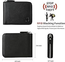 Amazon.com: CALFART Slim Zipper Wallets For Men RFID Leather Mens