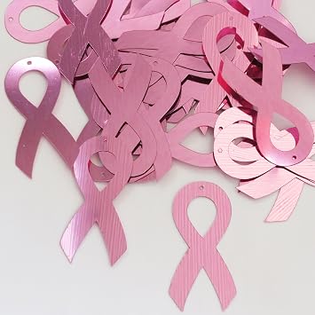 Pink Awareness Ribbon 38mm 1.5" Sequin Paillettes Metallic Embellishment Costume Craft