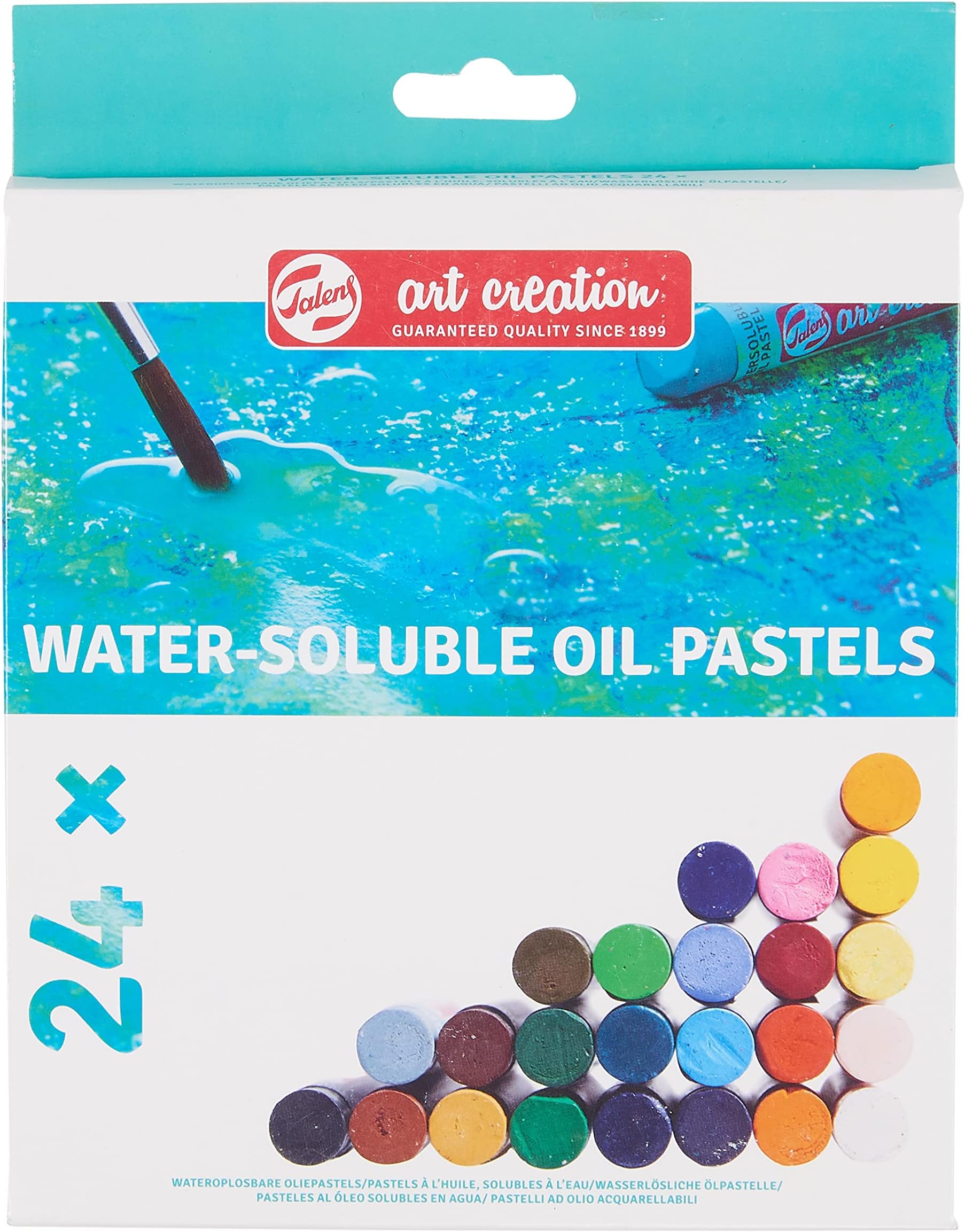 Talens Art Creation Water-Soluble Oil Pastels Set with 24 Colors | Water-Mixable Crayons