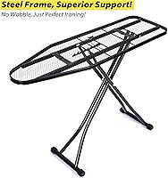 Vista 5 de Tabla de planchar plegable de altura ajustable con cubierta resistente al calor, ligera y duradera para uso doméstico